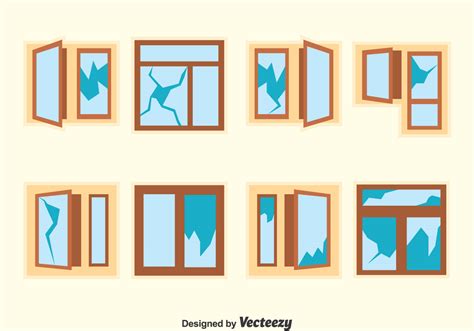 Broken Window Vector Set 119515 Vector Art at Vecteezy