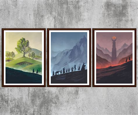 Lord of the Rings Poster Set Minimalist Hobbiton Caradhras - Etsy UK