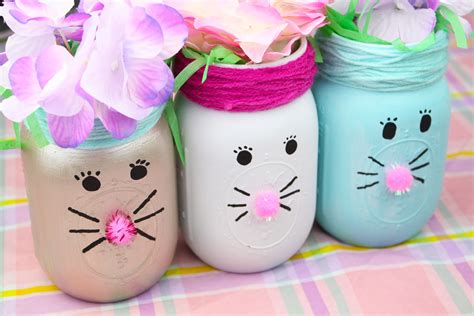 Easter Bunny Mason Jar Craft - CRATFRA