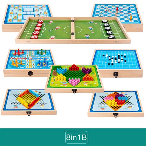 Multifunction Chess Board Kids Folding Wood Game Set - China Board Game ...