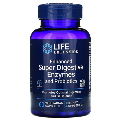 Life Extension - Enhanced Super Digestive Enzymes with Probiotics - 60 ...