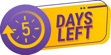 5 days left countdown png illustration template. Countdown days sign to ...