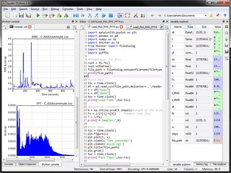 The Spyder Python development environment is shown; it has a similar ...