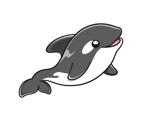 linda ilustración de vector de ballena orca. clipart de dibujos ...