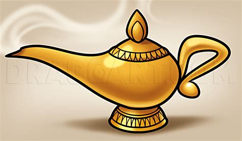 How to Draw a Genie Lamp | Lampara aladino, Lampara magica, Pinturas disney