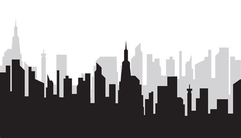 Silhouette of the city. City skyline silhouette. Modern cityscape ...