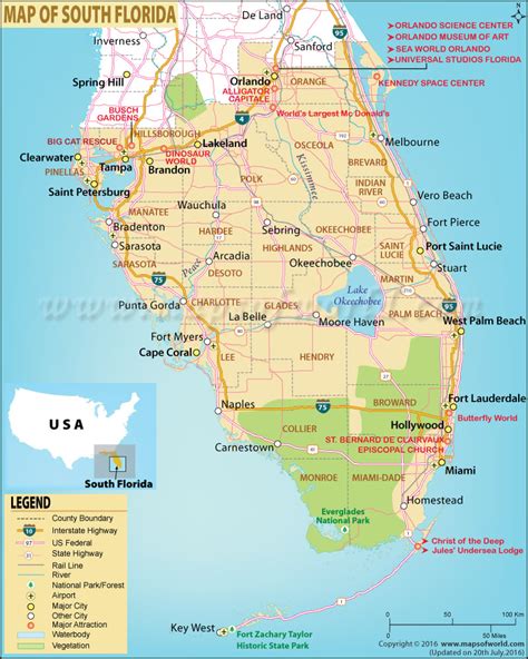 Map of South Florida, South Florida Map