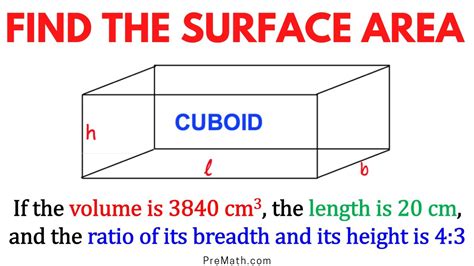 How to Find the Total Surface Area of a Cuboid when given the Volume ...