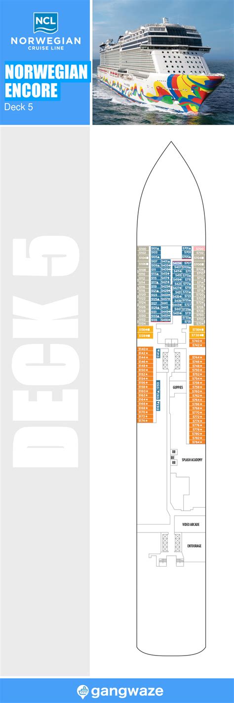 Norwegian Encore Deck 5 - Activities & Deck Plan Layout