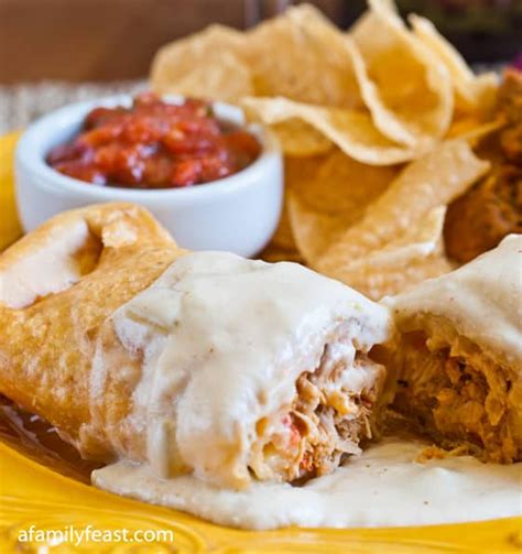 Chicken Chimichangas - A Family Feast | Mexican food recipes, Mexican ...