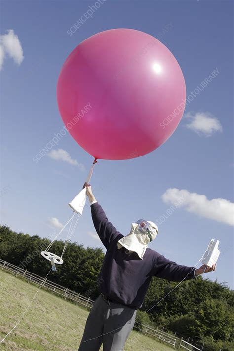 Weather balloon launch - Stock Image - E180/0505 - Science Photo Library