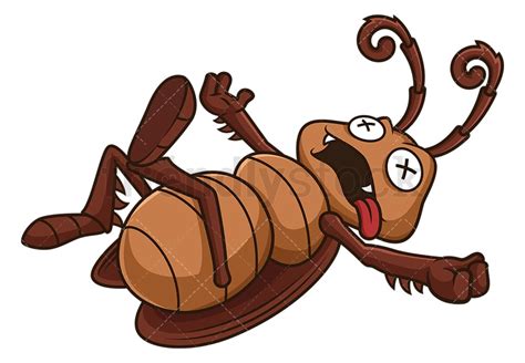 Dead Cockroach Cartoon Vector Clipart - FriendlyStock