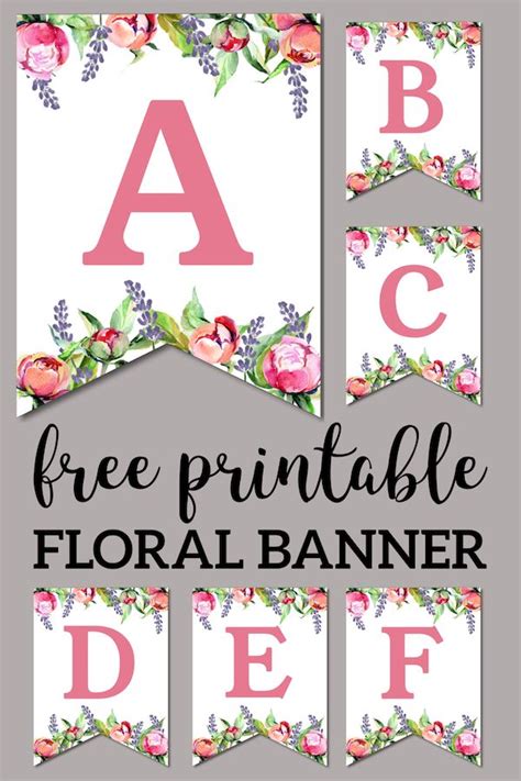 Free Printable Floral Banner - Printable Word Searches