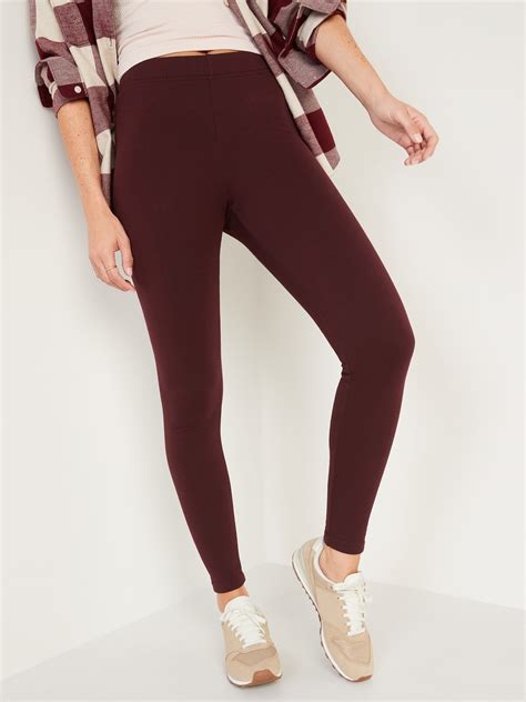 High-Waisted Fleece-Lined Ankle Leggings | Old Navy