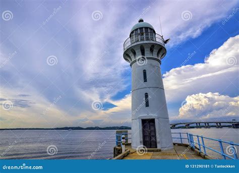 Raffles marina lighthouse stock image. Image of transportation - 131290181