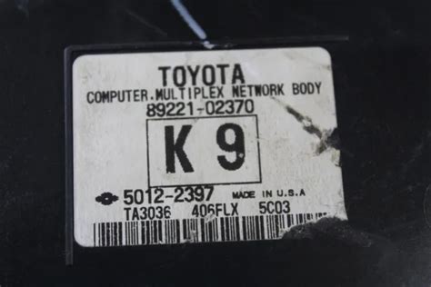 14-16 TOYOTA COROLLA Fuse Box Junction With Multiplex 8922102370 | 783 ...