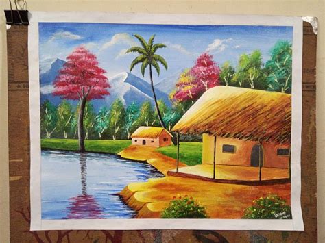 Beautiful Village Scenery Painting | ubicaciondepersonas.cdmx.gob.mx