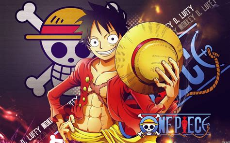 Download One Piece Luffy Holding Hat Wallpaper | Wallpapers.com