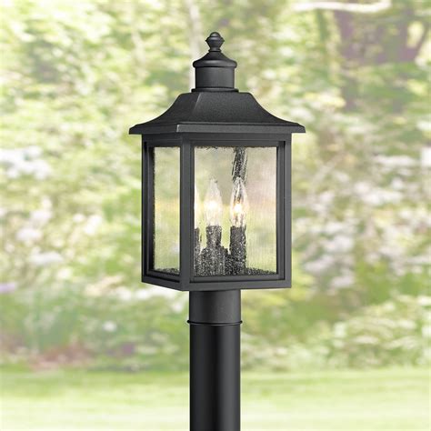 John Timberland Outdoor Post Light Fixture Mission Style Black 17 ...