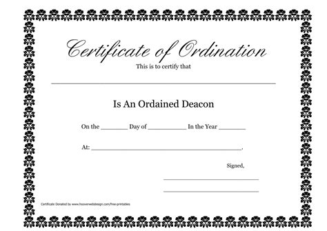 Deacon Certificate of Ordination Template Download Printable PDF ...