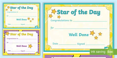 Star of the Day Certificate (teacher made) - Twinkl