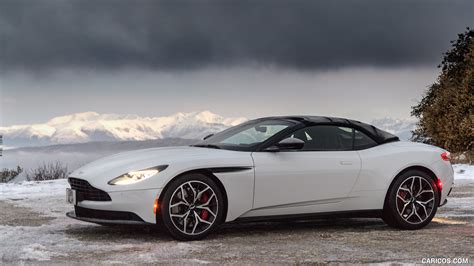 2018 Aston Martin DB11 Volante V8 (Color: Lunar White) - Side | Caricos