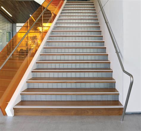 Metal Stair Risers | Metal stairs, Stairs, Wood stair treads