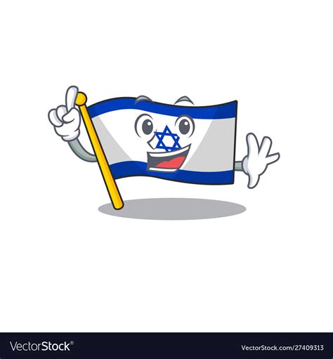 Finger flag israel stored in cartoon cupboard Vector Image