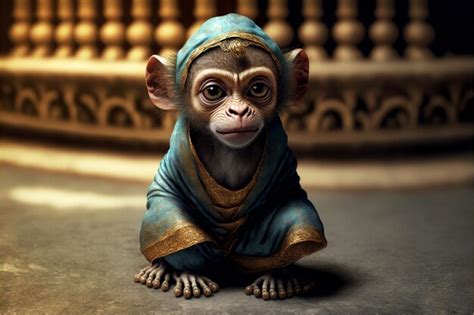 Premium Photo | An ai generated illustration of the monkey with ...