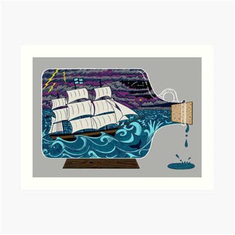 "Ship in a Bottle" Art Print for Sale by ardillustration | Redbubble