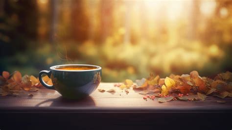 Autumn cozy coffee background. Illustration 22338826 Stock Photo at ...