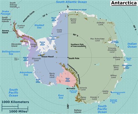 Antarctica Regions Map • Mapsof.net