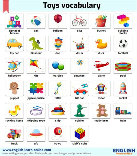 Toys and Games Vocabulary 🚀 with online activities | Learn English