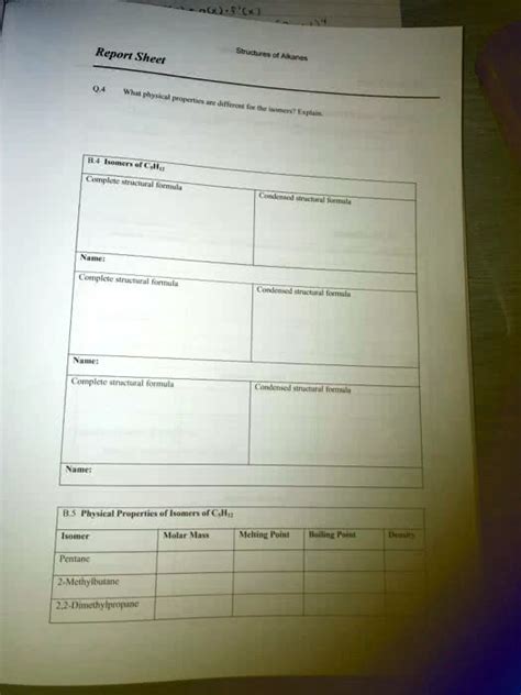 SOLVED: Structures of Alkanes Report Sheet 04: What physical properties ...