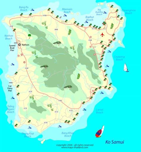 Map of Koh Samui, Thailand