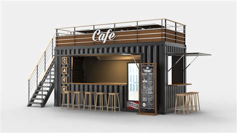 Shipping Container Cafe Design 3D Model - TurboSquid 1622730