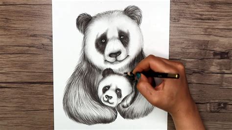 Baby Panda Drawing In Pencil