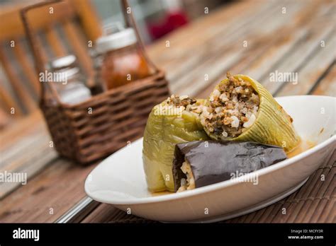 Traditional Turkish Food Dolma with Yogurt Stock Photo - Alamy