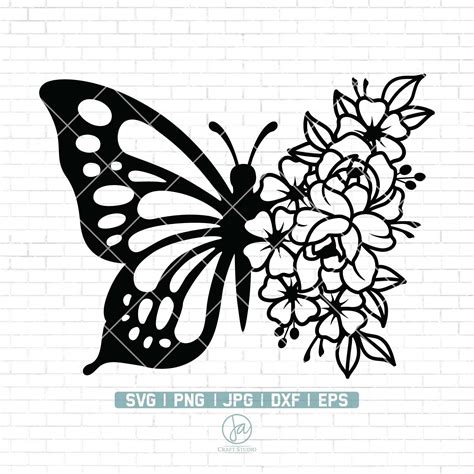 Butterfly Svg File Butterfly Flower Svg Floral Butterfly - Etsy Australia