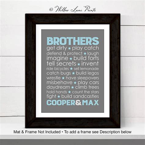 brothers names art print subway boys playroom decor | Etsy