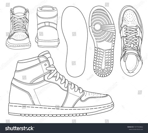 Template Sneaker High Suitable Your Custom Stock Vector (Royalty Free ...