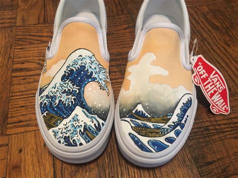 Vans Custom Shoe Design The Great Wave | Etsy