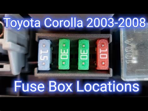 Fuse Box 2004 Toyota Corolla