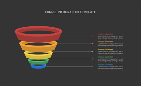 Funnel infographic design template with 5 steps 26742259 Vector Art at ...