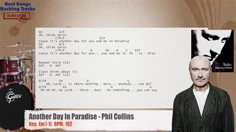 Another Day In Paradise - Phil Collins Drums Backing Track with chords ...