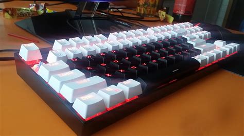 My first mechanical keyboard with white and black keycaps ...