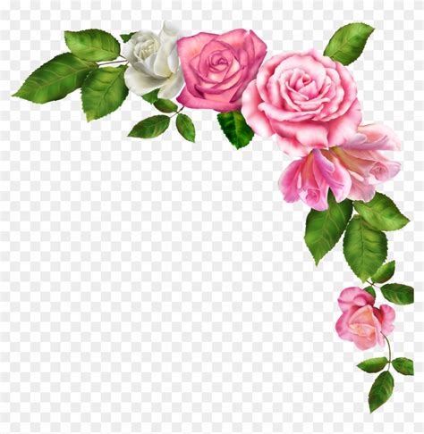 Borders And Frames Pink Flowers Clip Art - Border Line Flower Clipart ...