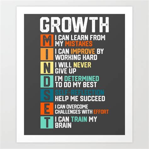 Growth Mindset Definition Motivational Quotes Good Vibes Art Print by ...