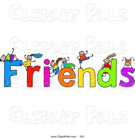 Free Friendship Clip Art | Pal Clipart of a Children with FRIENDS Text ...