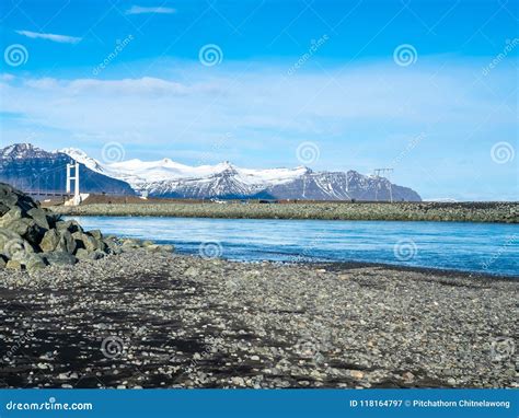 Black Sand Beach in Iceland in Winter Season Stock Image - Image of ...